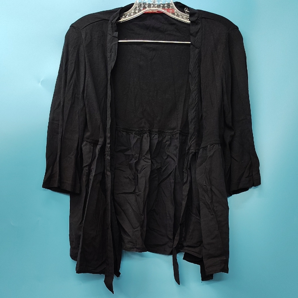 Chic Black Women's Open-Front Blouse